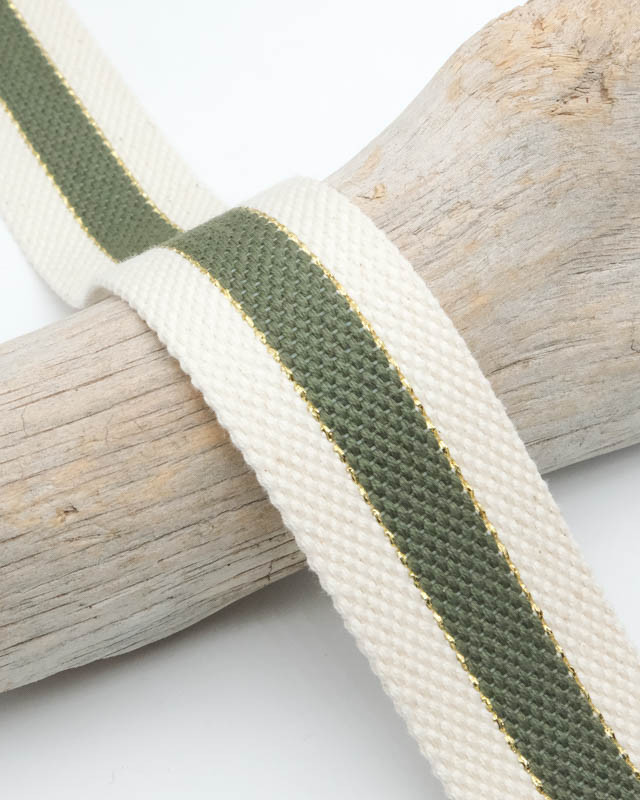 Sangle Coton Lurex Bicolore Kaki - Maison Klem